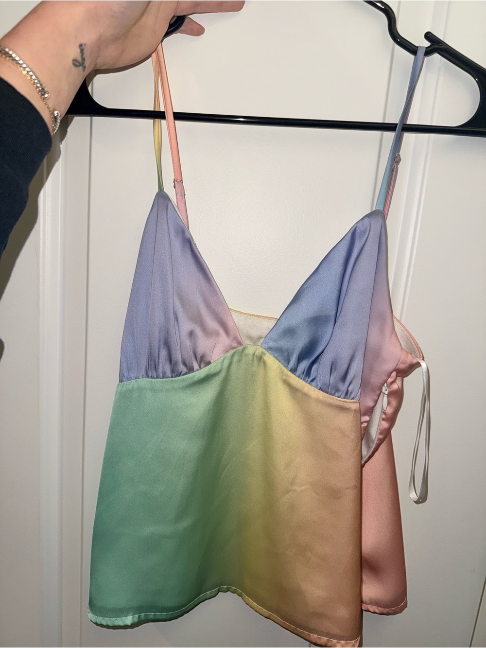 Song of Style Pastel Rainbow Satin Cami